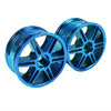 Blue 6 dual-spoke Painted Wheels 1 pair(1/10 Car)