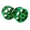 Green 6 dual-spoke Painted Wheels 1 pair(1/10 Car)