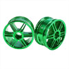 Green 6 dual-spoke Painted Wheels 1 pair(1/10 Car)