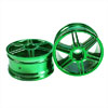 Green 6 dual-spoke Painted Wheels 1 pair(1/10 Car)