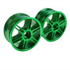 Green 6 dual-spoke Painted Wheels 1 pair(1/10 Car)