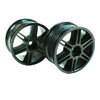 Black 6 dual-spoke Painted Wheels 1 pair(1/10 Car)