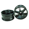 Black 6 dual-spoke Painted Wheels 1 pair(1/10 Car)