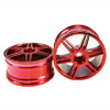 Red 6 dual-spoke Painted Wheels 1 pair(1/10 Car)