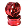 Red 6 dual-spoke Painted Wheels 1 pair(1/10 Car) [8132R1]