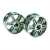 Silver 6 dual-spoke Painted Wheels 1 pair(1/10 Car)