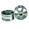 Silver 6 dual-spoke Painted Wheels 1 pair(1/10 Car)