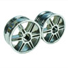 Silver 6 dual-spoke Painted Wheels 1 pair(1/10 Car)