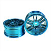 Blue 6 Curved dual-spoke Painted Wheels 1 pair(1/10 Car)