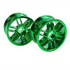 Green 6 Curved dual-spoke Painted Wheels 1 pair(1/10 Car)