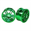 Green 6 Curved dual-spoke Painted Wheels 1 pair(1/10 Car)
