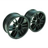 Black 6 Curved dual-spoke Painted Wheels 1 pair(1/10 Car)