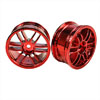 Red 6 Curved dual-spoke Painted Wheels 1 pair(1/10 Car)