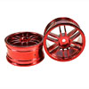 Red 6 Curved dual-spoke Painted Wheels 1 pair(1/10 Car)