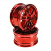 Red 6 Curved dual-spoke Painted Wheels 1 pair(1/10 Car) [8133R1]