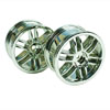 Silver 6 Curved dual-spoke Painted Wheels 1 pair(1/10 Car)