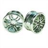 Silver 6 Curved dual-spoke Painted Wheels 1 pair(1/10 Car)