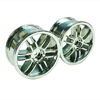 Silver 6 Curved dual-spoke Painted Wheels 1 pair(1/10 Car)