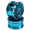 Blue 10 dual-spoke Painted Wheels 1 pair(1/10 Car) [8134B1]