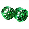 Green 10 dual-spoke Painted Wheels 1 pair(1/10 Car)