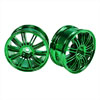 Green 10 dual-spoke Painted Wheels 1 pair(1/10 Car)