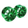 Green 10 dual-spoke Painted Wheels 1 pair(1/10 Car)