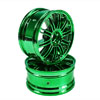 Green 10 dual-spoke Painted Wheels 1 pair(1/10 Car) [8134G1]