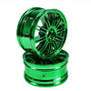 Green 10 dual-spoke Painted Wheels 1 pair(1/10 Car)