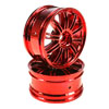 Red 10 dual-spoke Painted Wheels 1 pair(1/10 Car)