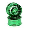 Green 15-spoke Painted Wheels 1 pair(1/10 Car) [8135G1]