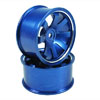 Blue Aluminum 8-spoke Wheels 1 pair-3&deg;(1/10 Car)