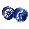 Blue Aluminum 9-spoke Wheels 1 pair-3&deg;(1/10 Car)