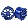 Blue Aluminum 9-spoke Wheels 1 pair-3&deg;(1/10 Car)