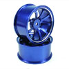 Blue Aluminum 9-spoke Wheels 1 pair-3&deg;(1/10 Car)