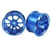 Blue Aluminum 8-spoke Wheels 1 pair-4&deg;(1/10 Car)