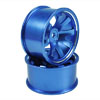 Blue Aluminum 8-spoke Wheels 1 pair-5&deg;(1/10 Car)