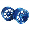 Blue Aluminum 9-spoke Wheels 1 pair-6&deg;(1/10 Car)