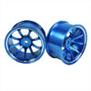 Blue Aluminum 9-spoke Wheels 1 pair-6&deg;(1/10 Car)