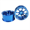 Blue Aluminum 9-spoke Wheels 1 pair-6&deg;(1/10 Car)