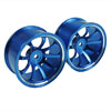 Blue Aluminum 9-spoke Wheels 1 pair-6&deg;(1/10 Car)