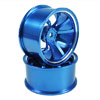 Blue Aluminum 9-spoke Wheels 1 pair-6&deg;(1/10 Car)