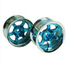 Blue/Silver 6 Spoke Wheels 1 pair(1/10 Car, 12mm Offset)