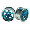 Blue/Silver 6 Spoke Wheels 1 pair(1/10 Car, 12mm Offset)
