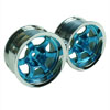 Blue/Silver 6 Spoke Wheels 1 pair(1/10 Car, 12mm Offset)