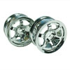 Silver 6 Spoke Wheels 1 pair(1/10 Car, 4mm Offset)