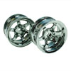 Silver 6 Spoke Wheels 1 pair(1/10 Car, 12mm Offset)