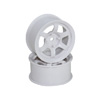 White 6 Spoke Wheels 1 pair(1/10 Car, 12mm Offset) [8303WC]