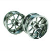 Silver 9 Spoke Wheels 1 pair(1/10 Car, 12mm Offset)