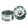 Silver 9 Spoke Wheels 1 pair(1/10 Car, 12mm Offset)