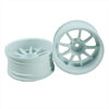 White 9 Spoke Wheels 1 pair(1/10 Car, 12mm Offset)